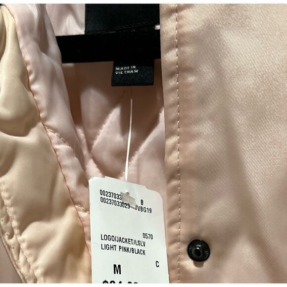 Forever 21  50's Inspired CALIFORNIA Baseball Jacket lightweight pale pink sz S - Picture 5 of 5